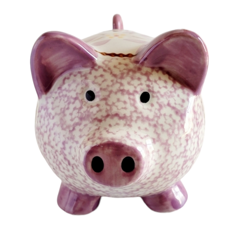 Temp-tations Old World Cranberry Pink Pig Salt Cellar/Sponge Holder or Planter